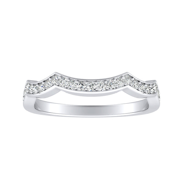 Modern Lab Grown Diamond Wedding Ring in 14K White Gold