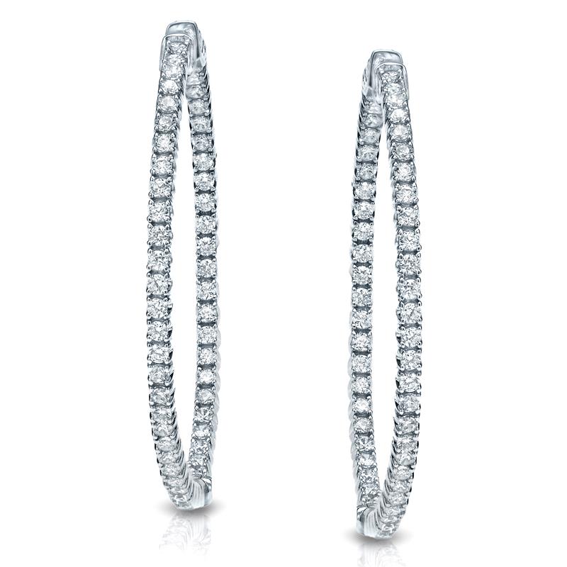 Simran Collection — 2.00 ct. tw Lab Grown Diamond Hoop Earrings in 14K Gold (E-F, SI)