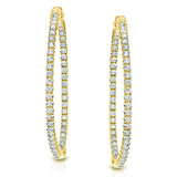 3.00 ct. tw Lab Grown Diamond Hoop Earrings in 14K Gold (E-F, SI)