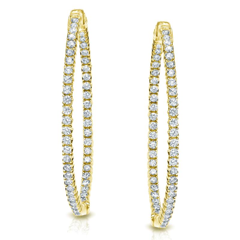 Simran Collection — 3.00 ct. tw Lab Grown Diamond Hoop Earrings in 14K Gold (E-F, SI)