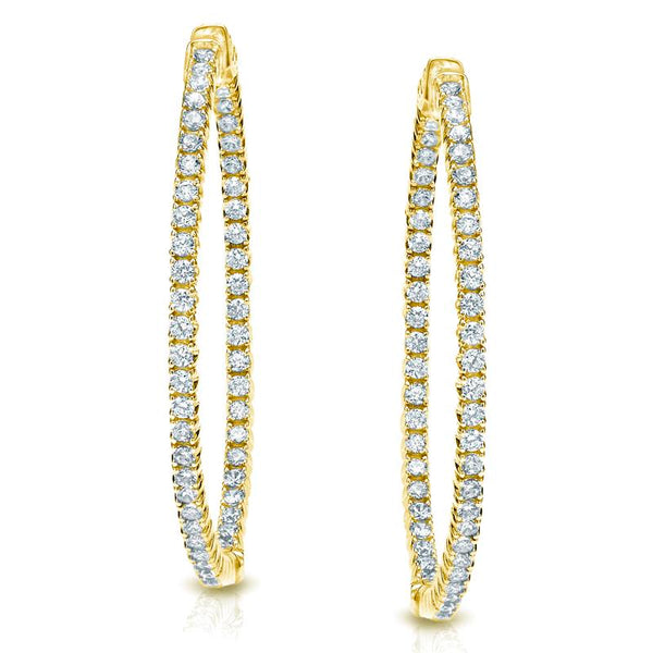 3.00 ct. tw Lab Grown Diamond Hoop Earrings in 14K Gold (E-F, SI)