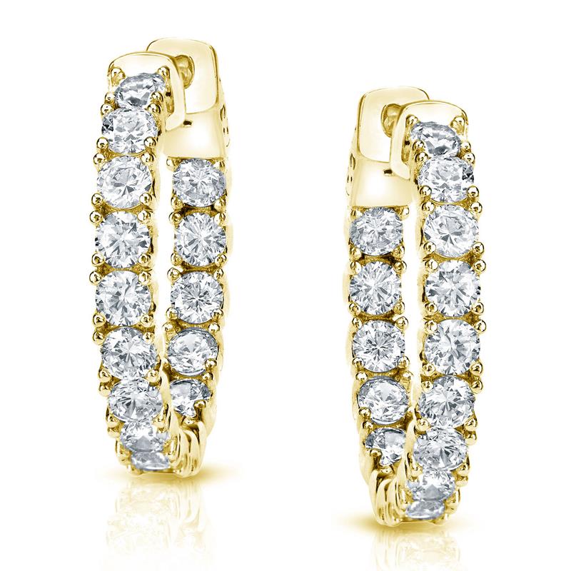 Simran Collection — 3.00 ct. tw Lab Grown Diamond Hoop Earrings in 14K Gold (E-F, SI)