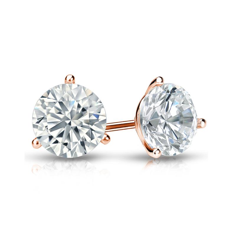 Simran Collection — 1.00 ct. tw Lab Grown Diamond Stud Earrings Set with 3-Prong Martini in 14K Gold (E-F, SI)