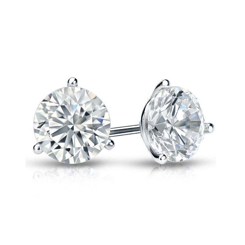 Simran Collection — 1.25 ct. tw Lab Grown Diamond Stud Earrings Set with 3-Prong Martini in 14K Gold (E-F, SI)