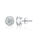 0.50 ct. tw Lab Grown Diamond Stud Earrings Bezel Setting in 14K Gold (E-F, SI)