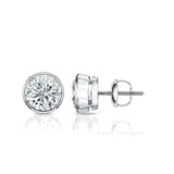 0.50 ct. tw Lab Grown Diamond Stud Earrings Bezel Setting in 14K Gold (E-F, SI)