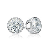 1.80 ct. tw Lab Grown Diamond Stud Earrings Bezel Setting in 14K Gold (H-I, SI)