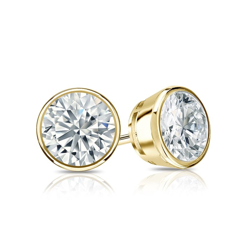 Simran Collection — 0.30 ct. tw Lab Grown Diamond Stud Earrings Bezel Setting in 14K Gold (E-F, SI)