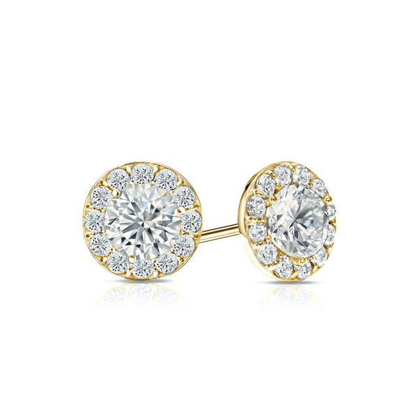 Halo 0.50 ct. tw Lab Grown Diamond Stud Earrings in 14K Gold (E-F, SI)
