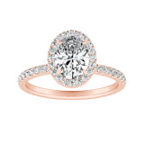 Halo 1.00 ct. Center Oval Lab Grown Diamond Engagement Ring in 14K White Gold