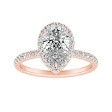 Halo 1.00 ct. Center Pear Lab Grown Diamond Engagement Ring in 14K White Gold