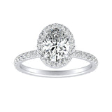 Halo 1.00 ct. Center Oval Lab Grown Diamond Engagement Ring in 14K White Gold