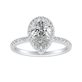 Halo 1.00 ct. Center Pear Lab Grown Diamond Engagement Ring in 14K White Gold