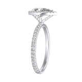 Halo 1.00 ct. Center Pear Lab Grown Diamond Engagement Ring in 14K White Gold