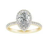 Halo 1.00 ct. Center Pear Lab Grown Diamond Engagement Ring in 14K White Gold