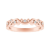 Floral Lab Grown Diamond Wedding Ring in 14K White Gold