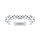Floral Lab Grown Diamond Wedding Ring in 14K White Gold