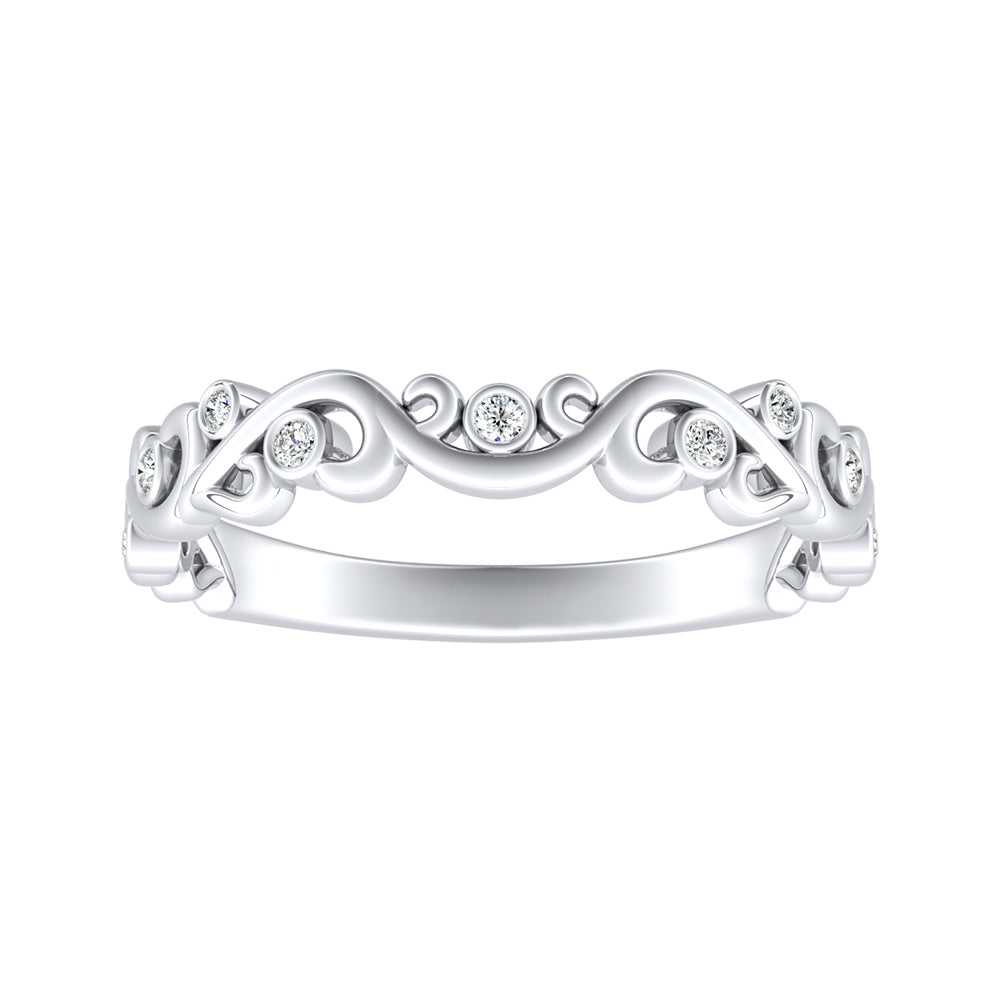 Simran Collection — Floral Lab Grown Diamond Wedding Ring in 14K White Gold