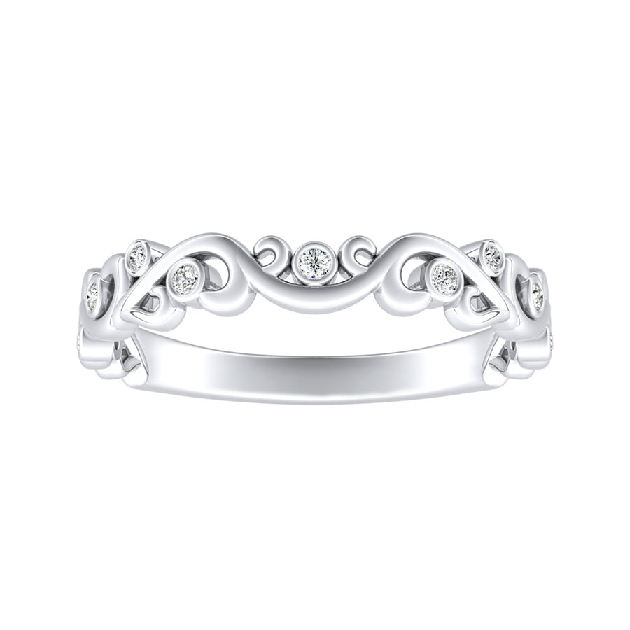 Simran Collection — Floral Lab Grown Diamond Wedding Ring in 14K White Gold