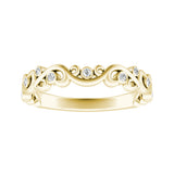 Floral Lab Grown Diamond Wedding Ring in 14K White Gold