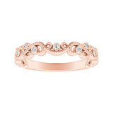 Floral Milgrain Lab Grown Diamond Wedding Ring in 14K White Gold