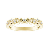 Floral Milgrain Lab Grown Diamond Wedding Ring in 14K White Gold