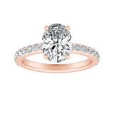 1.00 ct. Center Oval Lab Grown Classic Diamond Engagement Ring in 14K White Gold