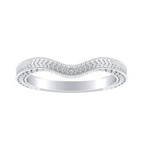 Vintage Lab Grown Diamond Wedding Ring in 14K White Gold