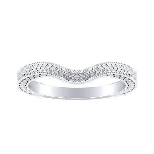 Simran Collection — Vintage Lab Grown Diamond Wedding Ring in 14K White Gold
