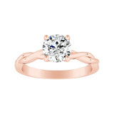 1.00 ct. Center Round Lab Grown Twisted Solitaire Diamond Engagement Ring in 14K White Gold