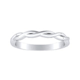 Twisted Lab Grown Diamond Wedding Ring in 14K White Gold