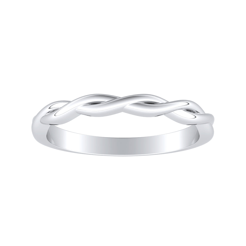 Simran Collection — Twisted Lab Grown Diamond Wedding Ring in 14K White Gold