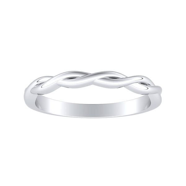 Twisted Lab Grown Diamond Wedding Ring in 14K White Gold