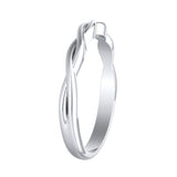 Twisted Lab Grown Diamond Wedding Ring in 14K White Gold