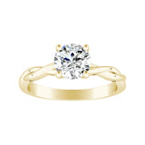 1.00 ct. Center Round Lab Grown Twisted Solitaire Diamond Engagement Ring in 14K White Gold