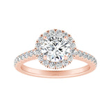 Halo 1.00 ct. Center Round Lab Grown Diamond Engagement Ring in 14K White Gold