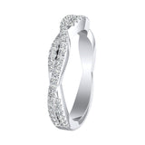 Lab Grown Twisted Diamond Wedding Ring in 14K White Gold