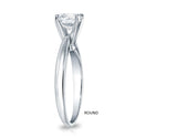 Solitaire 1.00 ct. Center Round Lab Grown Diamond Engagement Ring in 14K White Gold