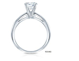 Solitaire 1.00 ct. Center Round Lab Grown Diamond Engagement Ring in 14K White Gold