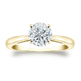 Solitaire 1.00 ct. Center Round Lab Grown Diamond Engagement Ring in 14K White Gold