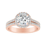 Halo 1.00 ct. Center Round Lab Grown Diamond Engagement Ring in 14K White Gold