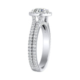 Halo 1.00 ct. Center Round Lab Grown Diamond Engagement Ring in 14K White Gold