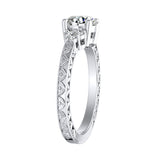 1.00 ct. Center Round Lab Grown Diamond Vintage Engagement Ring in 14K White Gold