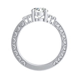 1.00 ct. Center Round Lab Grown Diamond Vintage Engagement Ring in 14K White Gold