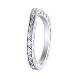 Vintage Lab Grown Diamond Wedding Ring in 14K White Gold
