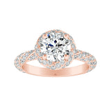 Halo 1.00 ct. Center Round Lab Grown Diamond Engagement Ring in 14K White Gold
