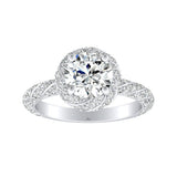 Halo 1.00 ct. Center Round Lab Grown Diamond Engagement Ring in 14K White Gold
