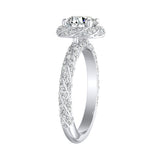 Halo 1.00 ct. Center Round Lab Grown Diamond Engagement Ring in 14K White Gold