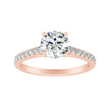 Classic 1.00 ct. Center Round Lab Grown Diamond Engagement Ring in 14K White Gold