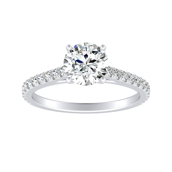 Classic 1.00 ct. Center Round Lab Grown Diamond Engagement Ring in 14K White Gold